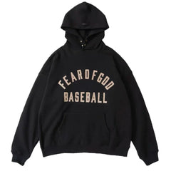 Fear of God Baseball Arch Chenille Pullover Hoodie Black
