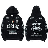 Corteiz All-Over Multi-Logo Heavyweight Hoodie - Black
