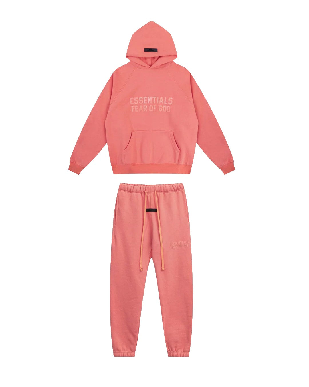Fear of God Essentials Double Line Hoodie & Sweatpants Set Coral