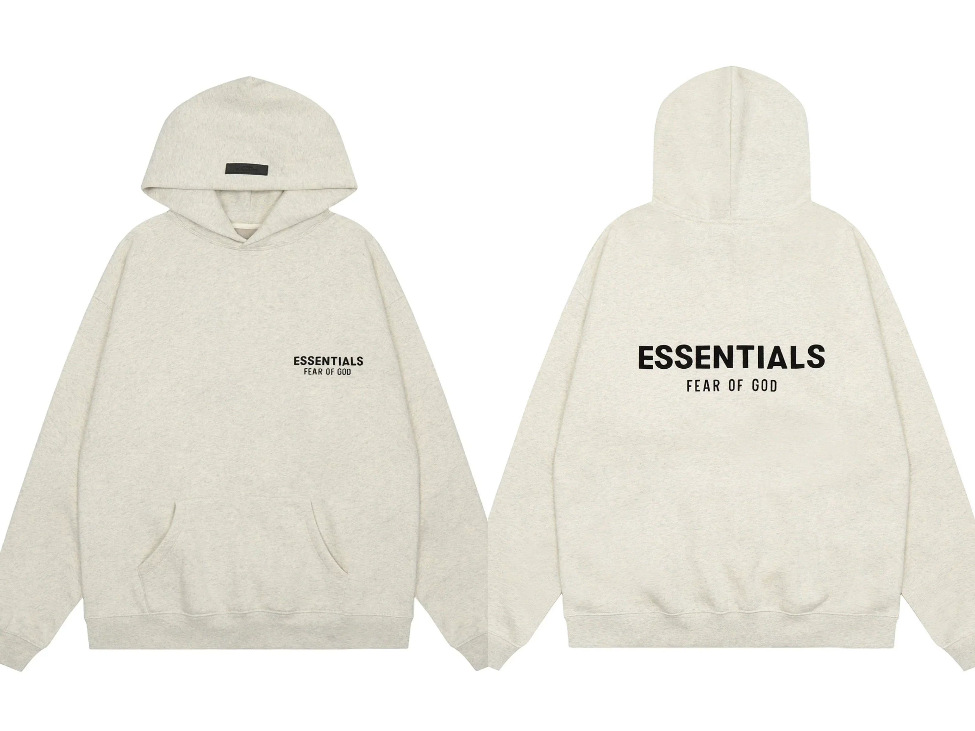 Fear of God Essentials Dual-Print Pullover Hoodie – Light Oat