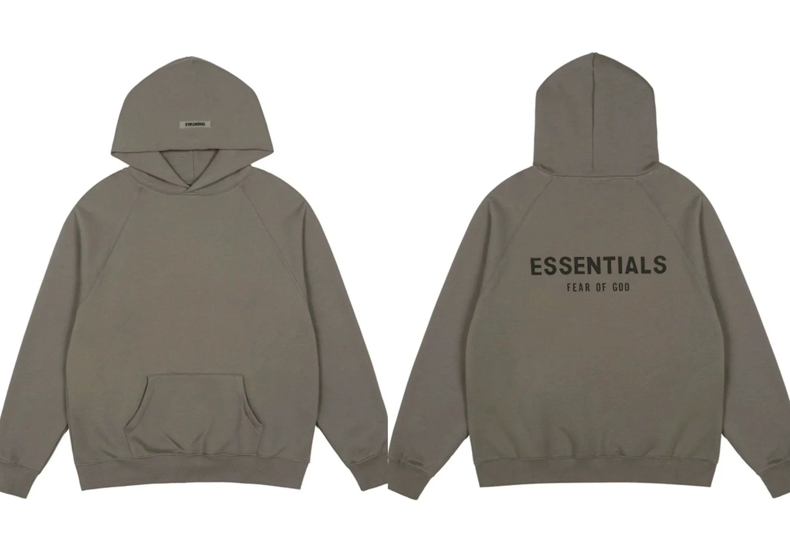 Fear of God Essentials Back Logo Pullover Hoodie Ash