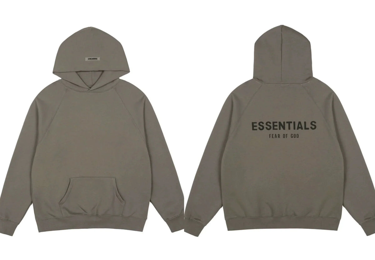 Fear of God Essentials Back Logo Pullover Hoodie Ash