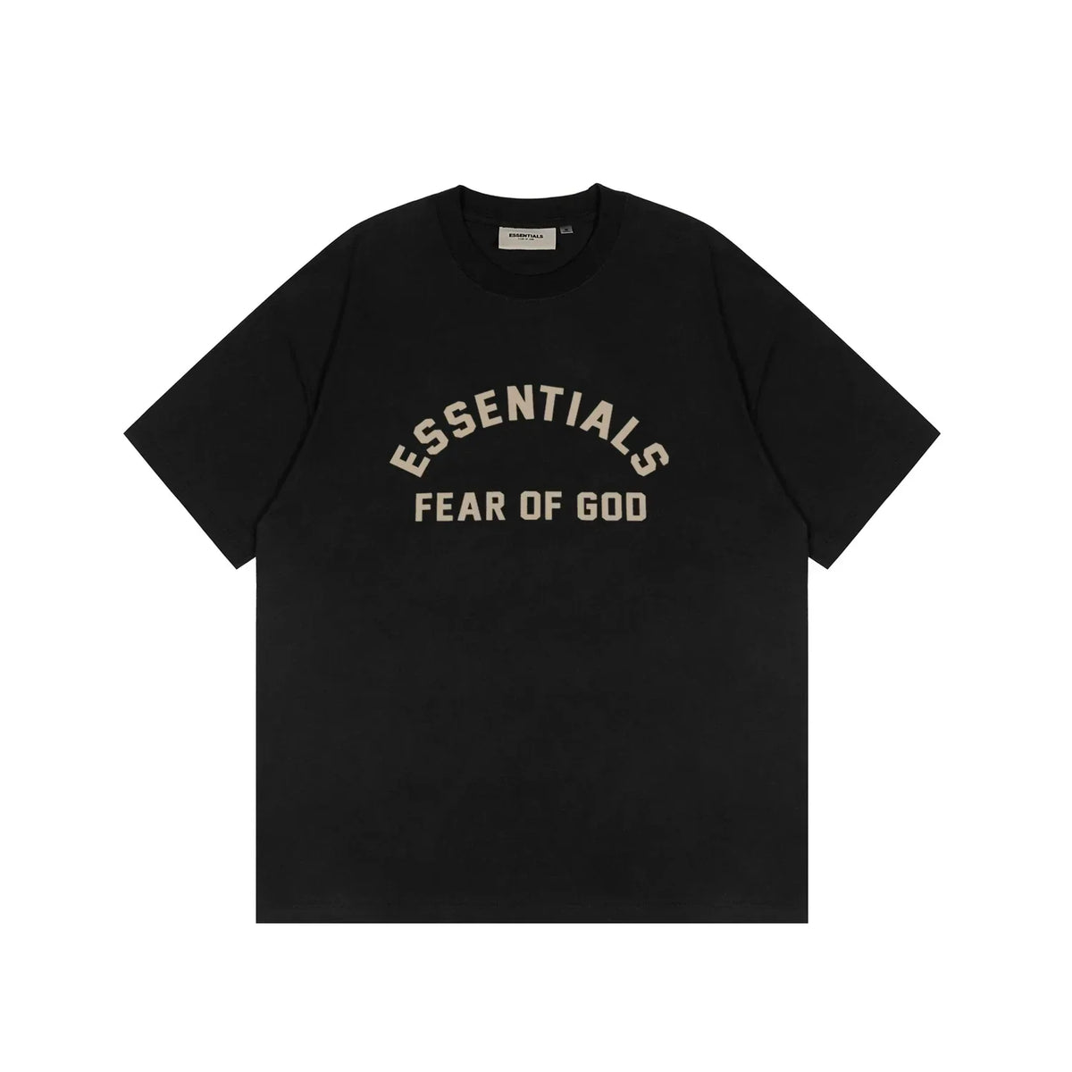 Essentials Fear of God Arch Logo Flocked Tee – Black