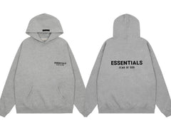 Fear of God Essentials Dual-Print Pullover Hoodie – Light Heather Gray