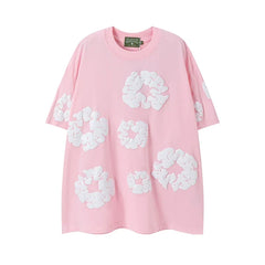 Denim Tears Pink All‑Over Cotton Wreath Print T‑Shirt