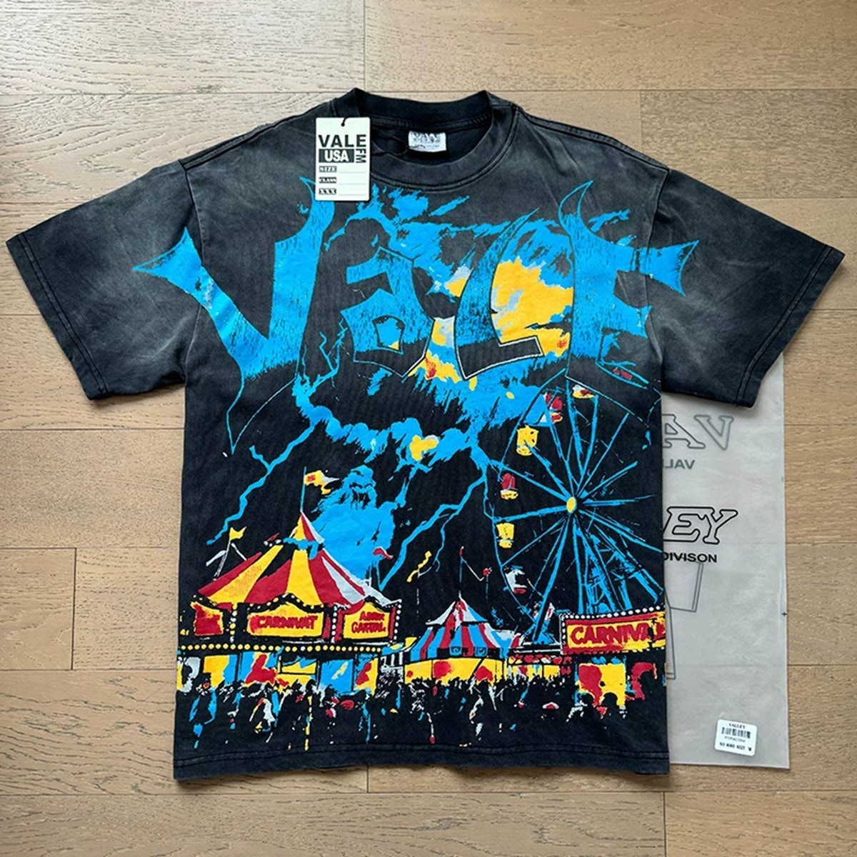 Valley Fest Carnival Graphic T-Shirt Washed Black