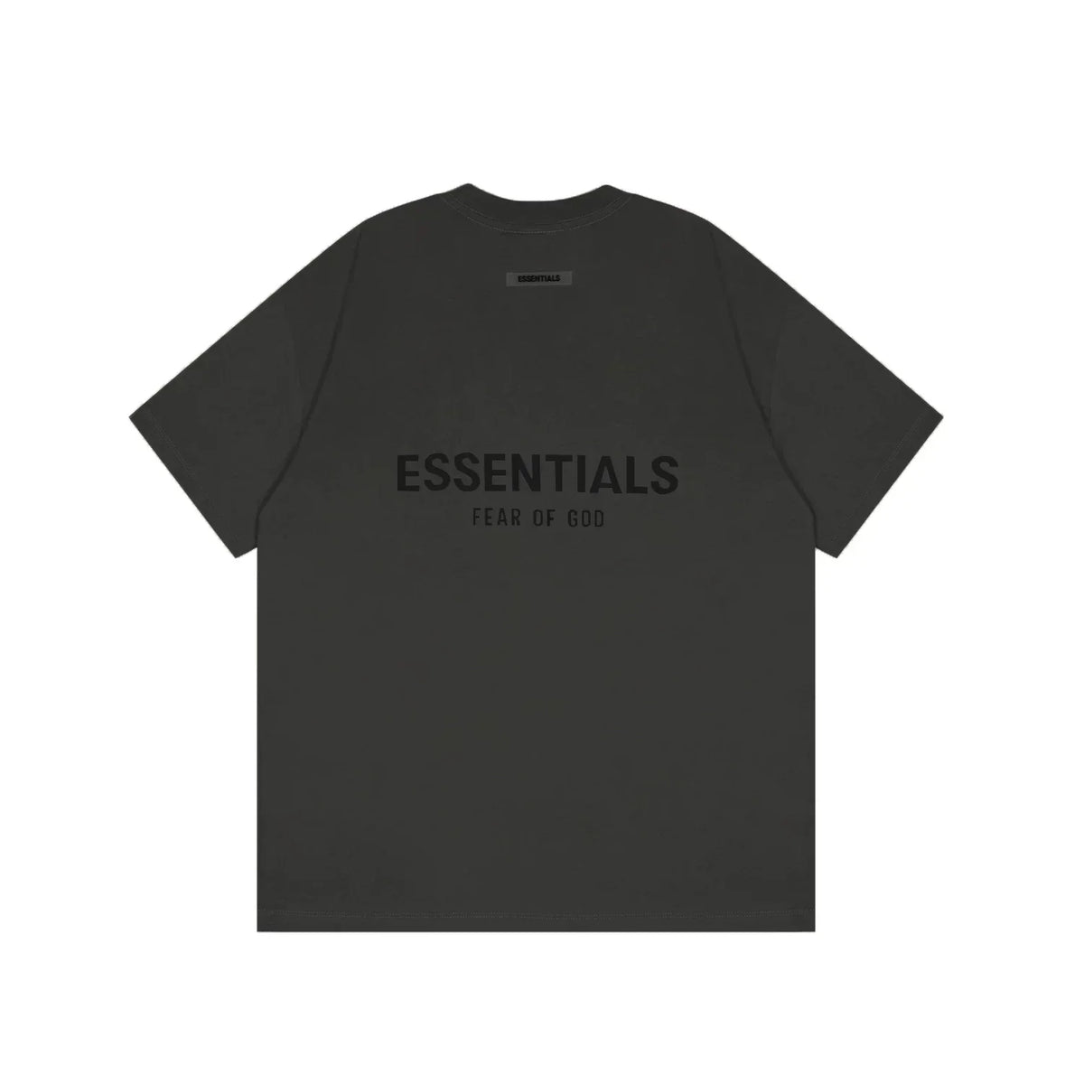 Essentials Fear of God Back-Print 3D Flocked Tee – Charcoal Grey