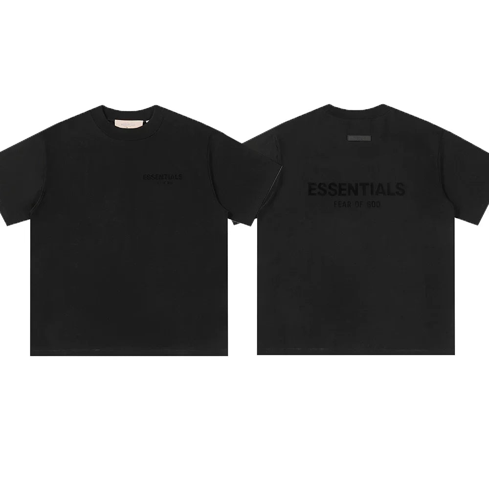 Essentials Fear of God Double-Print Flocked Tee – Black