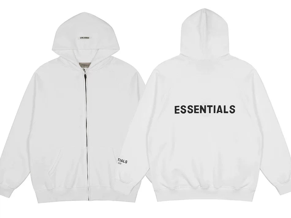 Fear of God Essentials Zip Hoodie – White