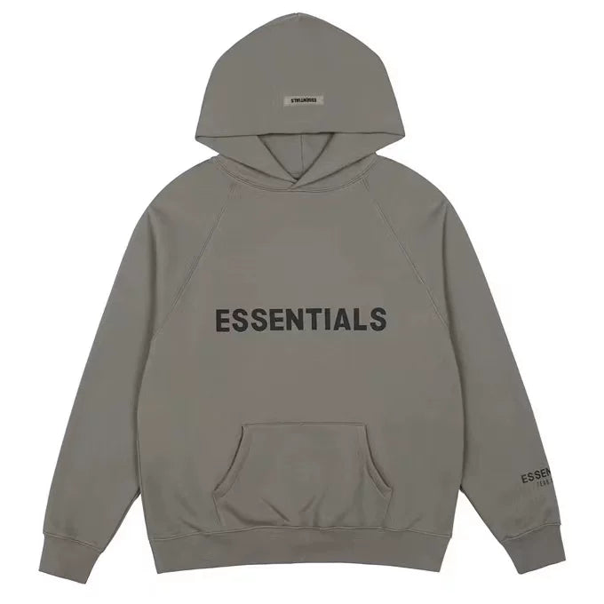 Fear of God Essentials Sleeve Print Pullover Hoodie – Carbon Gray